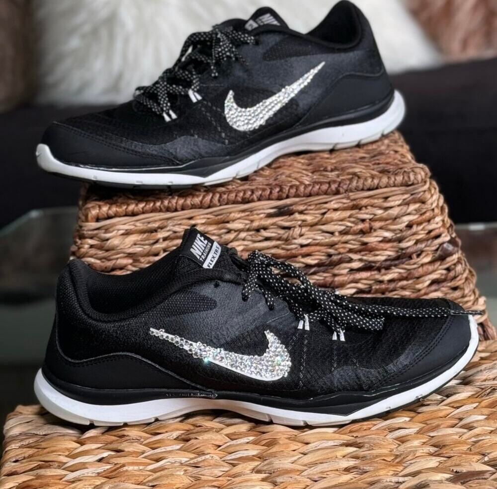 Nike Women’s Flex TR 5 Custom Swarovski Crystal Rhinestone Sneakers Size 9